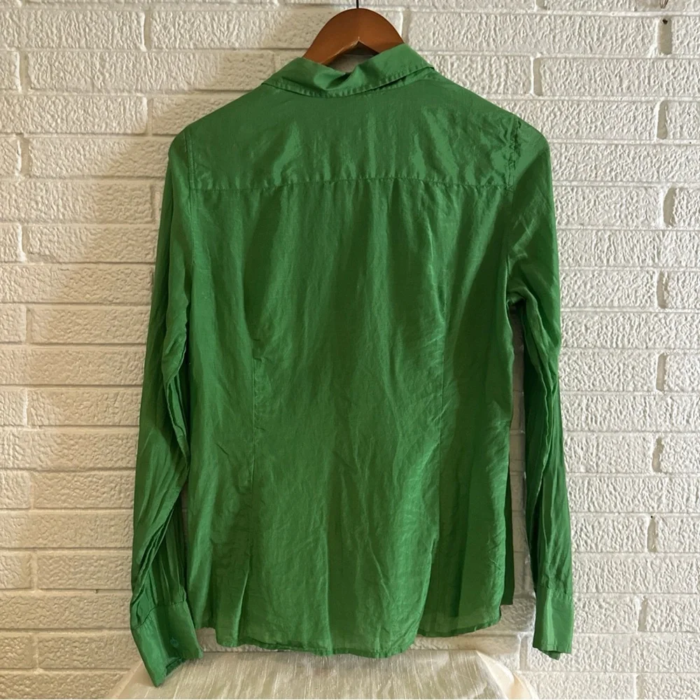 Green j. Crew silk cotton blend Shirt - Picture 6 of 6
